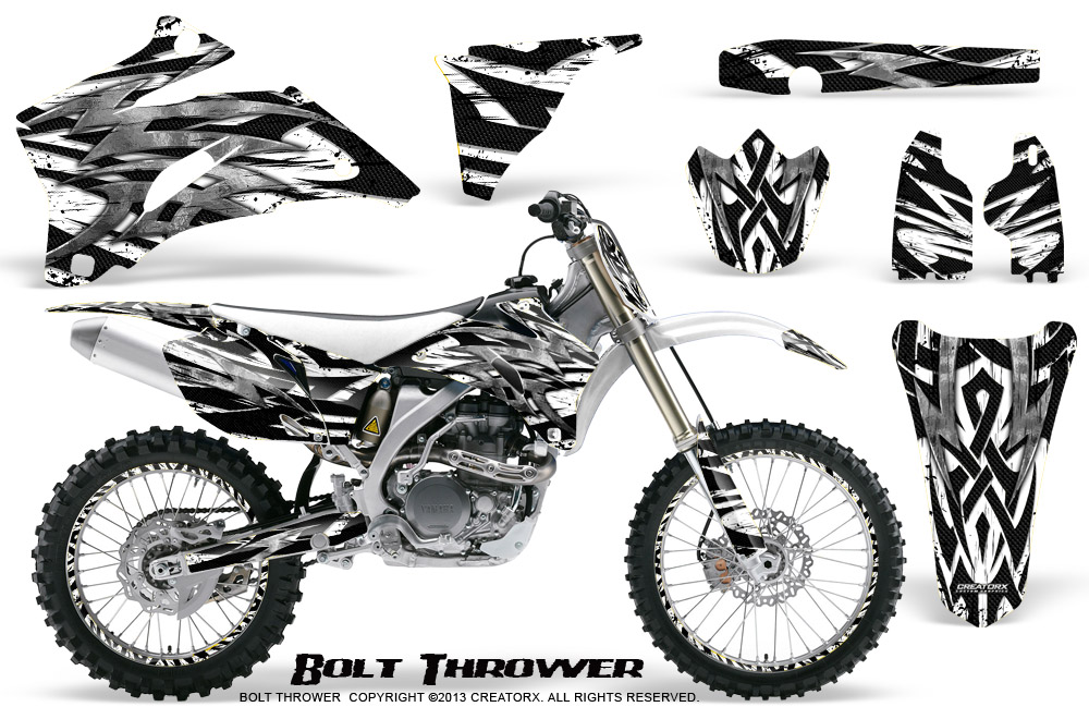 Yamaha YZ 250F 450F 06-09 Graphics Kit Bolt Thrower White NP Rims